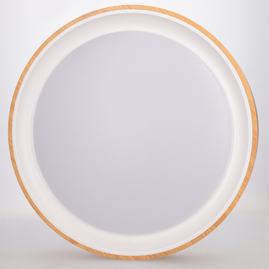 Brilagi - FLOCO LED, dæmpbar loftlampe/48W/230V Ø 40 cm trælook/hvid + fjernbetjening