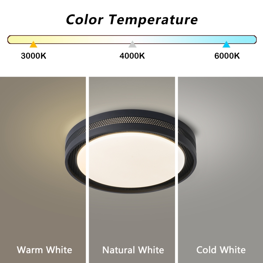 Brilagi - LED dæmpbar loftlampe KREON LED/54W/230V 3000-6000K sort Ø 38 cm + fjernbetjening