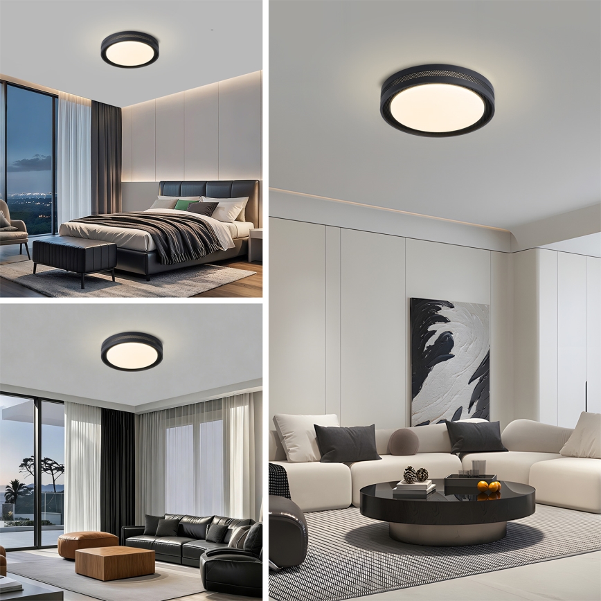 Brilagi - LED dæmpbar loftlampe KREON LED/54W/230V 3000-6000K sort Ø 38 cm + fjernbetjening