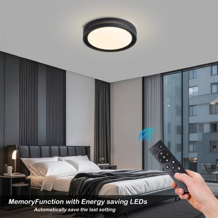 Brilagi - LED dæmpbar loftlampe KREON LED/54W/230V 3000-6000K sort Ø 38 cm + fjernbetjening