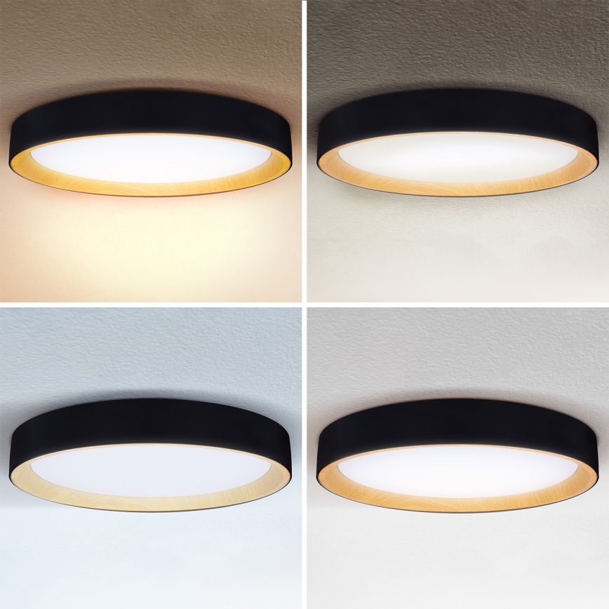 Brilagi - Dæmpbar LED-loftlampe LARIOS LED/72W/230V 3000-6500K sort, diameter 59 cm + fjernbetjening