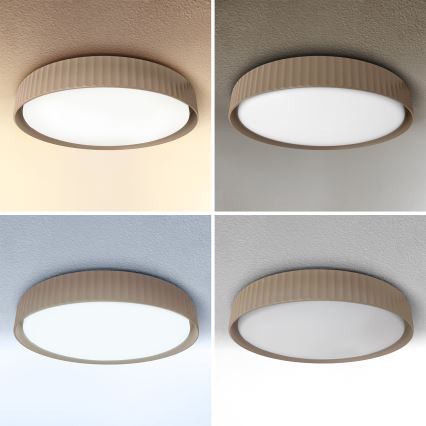 Brilagi - LED-dæmpbar loftlampe LUCIA LED/60W/230V 3000-6500K Ø 59 cm brun + fjernbetjening