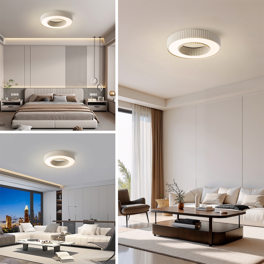 Brilagi - Dæmpbar LUMIX LED-loftlampe 48W/230V 3000–6000K beige Ø 50 cm + fjernbetjening