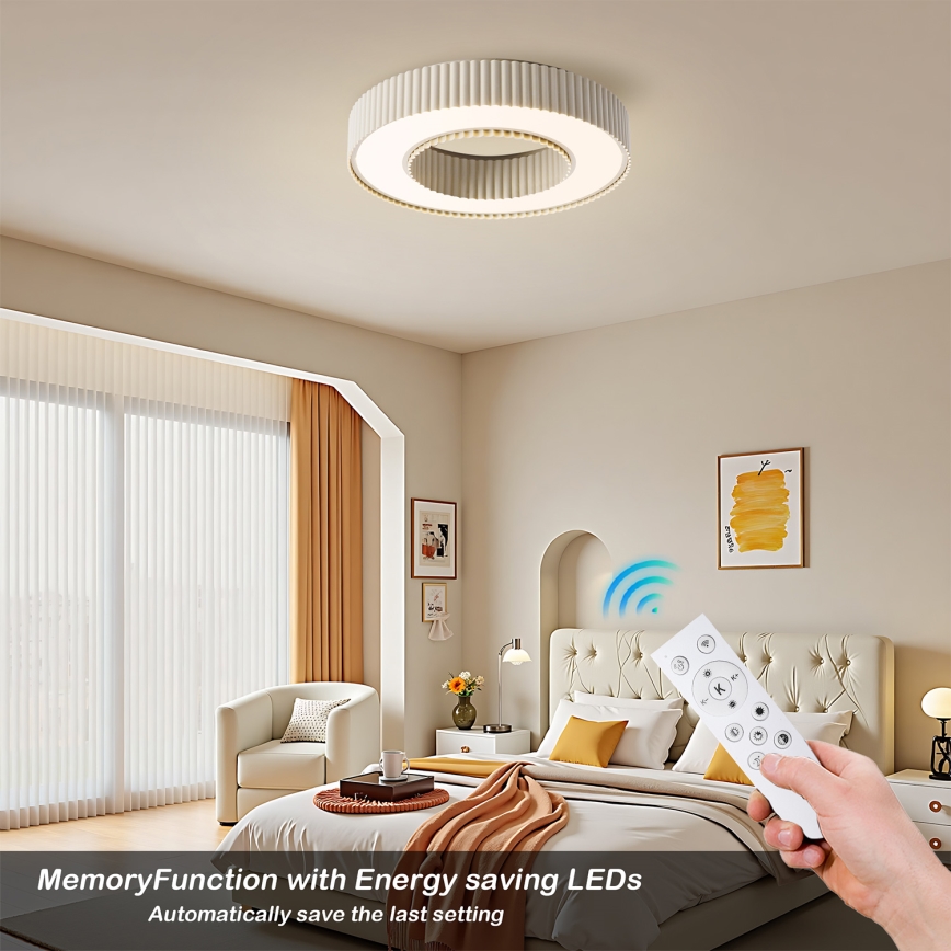 Brilagi - Dæmpbar LUMIX LED-loftlampe 48W/230V 3000–6000K beige Ø 50 cm + fjernbetjening