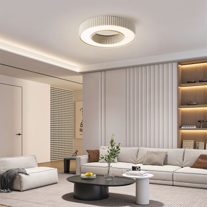 Brilagi - Dæmpbar LUMIX LED-loftlampe 48W/230V 3000–6000K beige Ø 50 cm + fjernbetjening