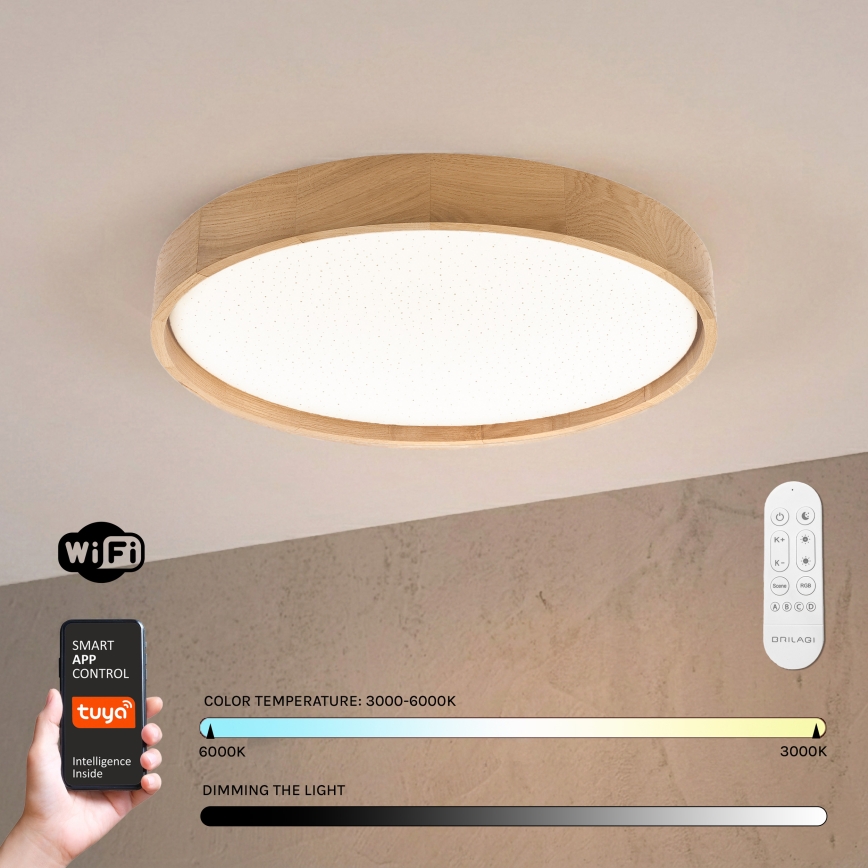 Brilagi - LED dæmpbar loftlampe MANAROLA SMART STARS LED/36W/230V 3000-6000K Wi-Fi Tuya Beacon Ø 51 cm + fjernbetjening
