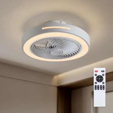 Brilagi - LED-dæmpbar loftlampe med ventilator LED/38W/230V 3000-6500K 3000-6500K Ø 46 cm hvid + fjernbetjening
