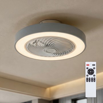 Brilagi - LED-dæmpbar loftlampe med ventilator LED/38W/230V 3000-6500K 3000-6500K Ø 50 cm grå + fjernbetjening
