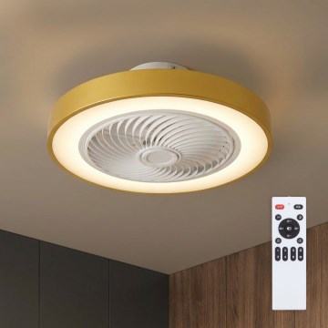 Brilagi - LED dæmpbar loftlampe med ventilator LED/38W/230V 3000-6500K Ø 50 cm guld + fjernbetjening