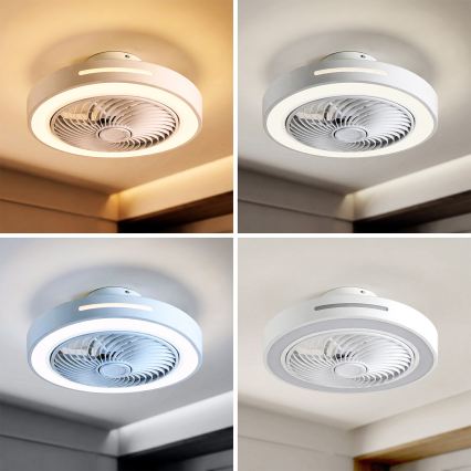 Brilagi - LED-dæmpbar loftlampe med ventilator LED/38W/230V 3000-6500K 3000-6500K Ø 46 cm hvid + fjernbetjening