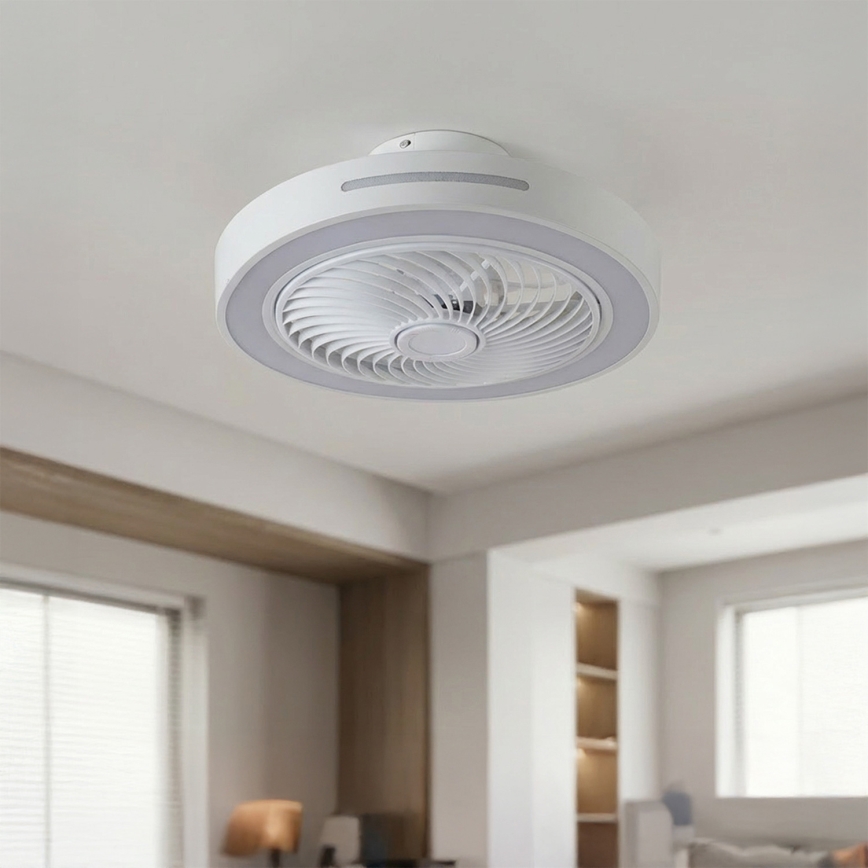 Brilagi - LED-dæmpbar loftlampe med ventilator LED/38W/230V 3000-6500K 3000-6500K Ø 46 cm hvid + fjernbetjening