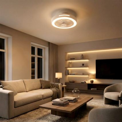 Brilagi - LED-dæmpbar loftlampe med ventilator LED/38W/230V 3000-6500K 3000-6500K Ø 46 cm hvid + fjernbetjening