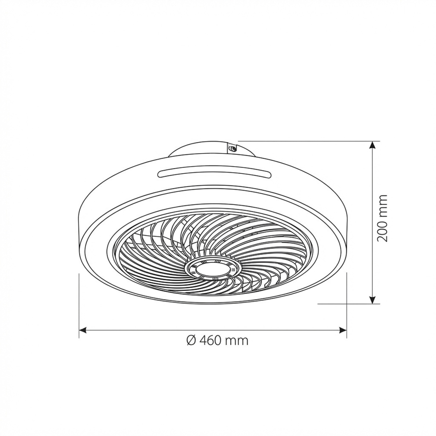 Brilagi - LED-dæmpbar loftlampe med ventilator LED/38W/230V 3000-6500K 3000-6500K Ø 46 cm hvid + fjernbetjening