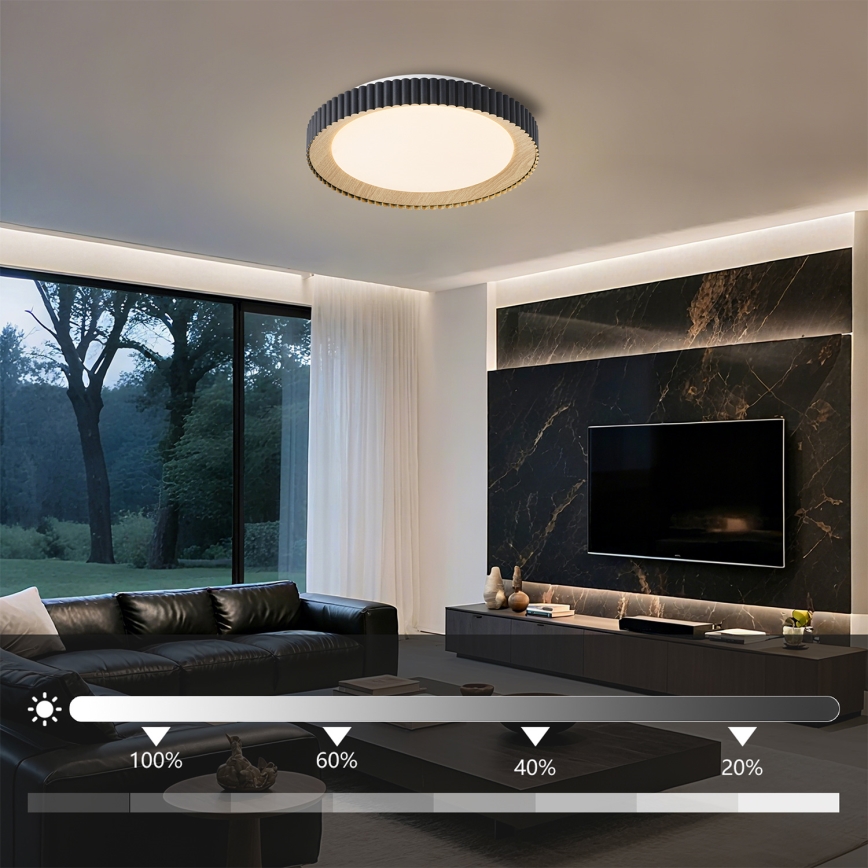 Brilagi - Dæmpbar LED-loftlampe NEXO LED/48W/230V 3000-6000K sort Ø 43 cm + fjernbetjening