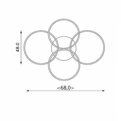 Brilagi - LED dæmpbar loftlampe ORBITS LED/49W/230V 3000-6000K + fjernbetjening