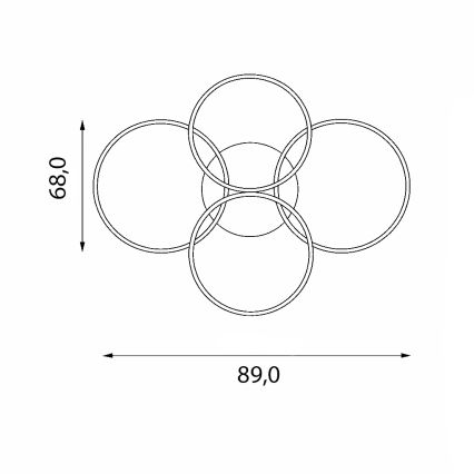 Brilagi - LED dæmpbar loftlampe ORBITS LED/52W/230V 3000-6000K + fjernbetjening