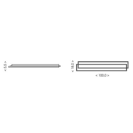 Brilagi - LED dæmpbar loftlampe OUTLINE LED/90W/230V 3000-6000K 18x100 cm hvid/sort + fjernbetjening