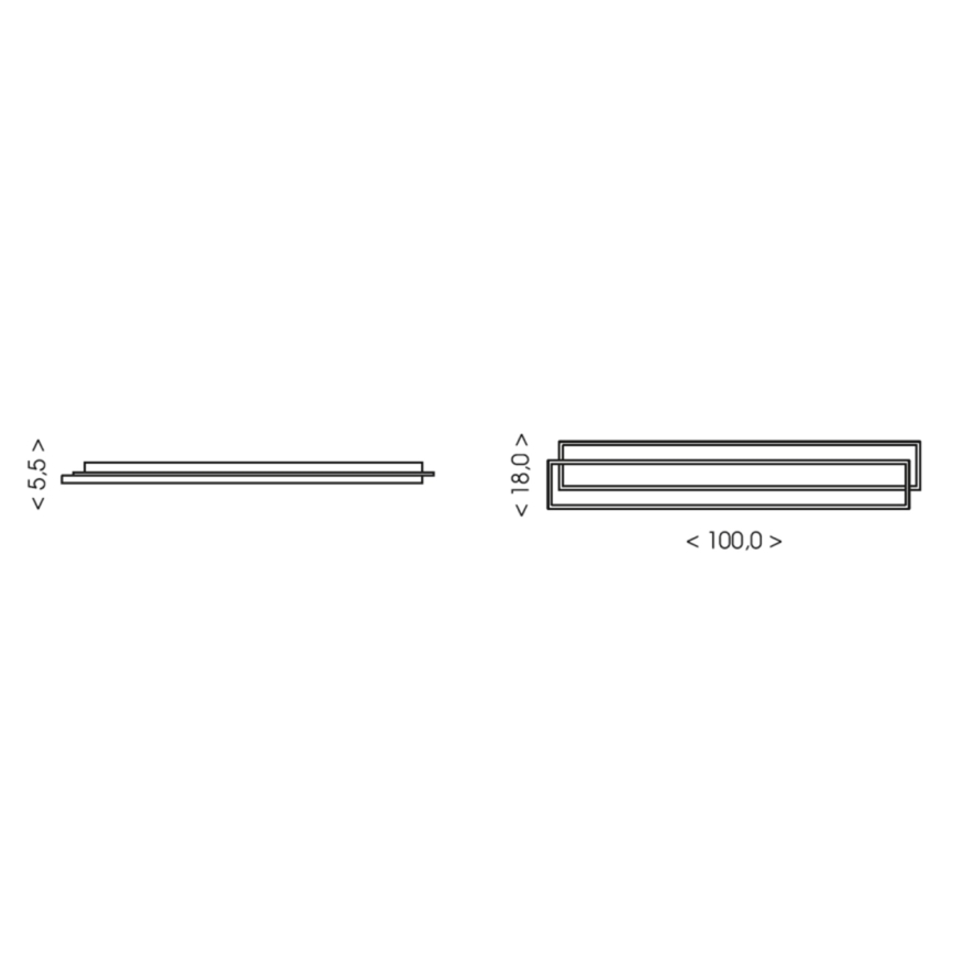 Brilagi - LED dæmpbar loftlampe OUTLINE LED/90W/230V 3000-6000K 18x100 cm hvid/sort + fjernbetjening