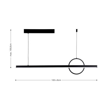 Brilagi - LED dæmpbar loftlampe på kabel NIVIO LED/20W/230V 3000/4000/6000K + fjernbetjening
