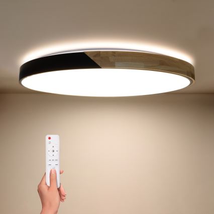 Brilagi - LED-dæmpbar loftlampe PILANA LED/72W/230V 3000-6500K eg/sort Ø 80 cm + fjernbetjening