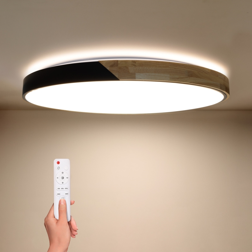 Brilagi - LED-dæmpbar loftlampe PILANA LED/72W/230V 3000-6500K eg/sort Ø 80 cm + fjernbetjening
