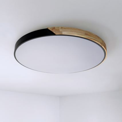 Brilagi - LED-dæmpbar loftlampe PILANA LED/72W/230V 3000-6500K eg/sort Ø 80 cm + fjernbetjening
