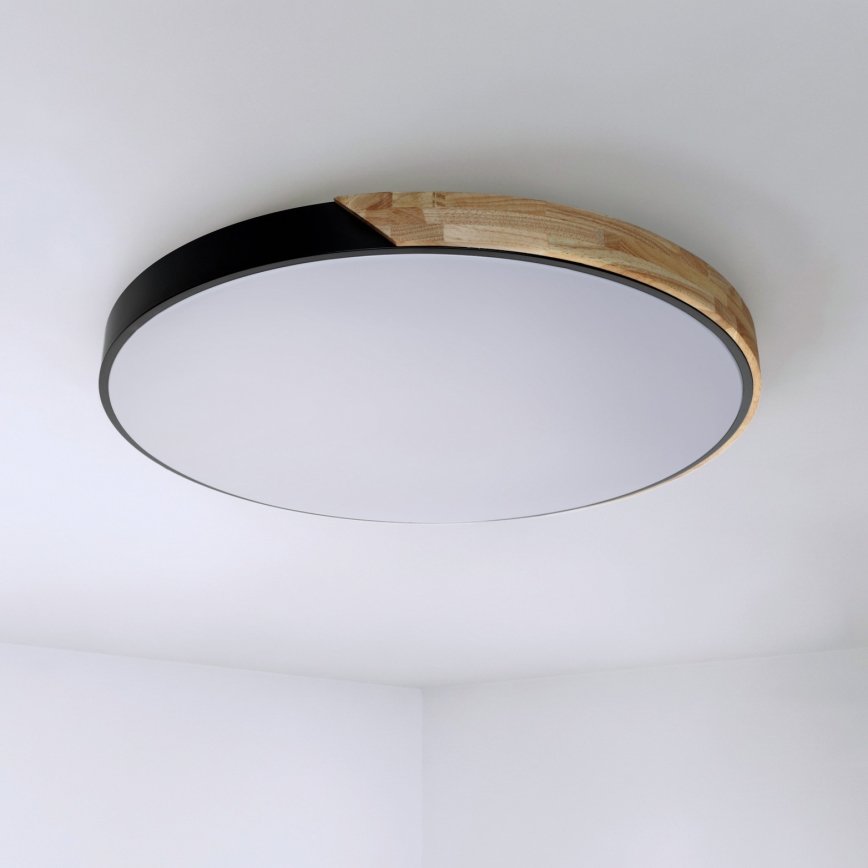 Brilagi - LED-dæmpbar loftlampe PILANA LED/72W/230V 3000-6500K eg/sort Ø 80 cm + fjernbetjening