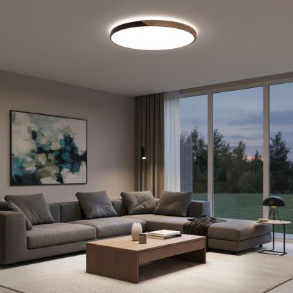 Brilagi - LED-dæmpbar loftlampe PILANA LED/72W/230V 3000-6500K eg/sort Ø 80 cm + fjernbetjening