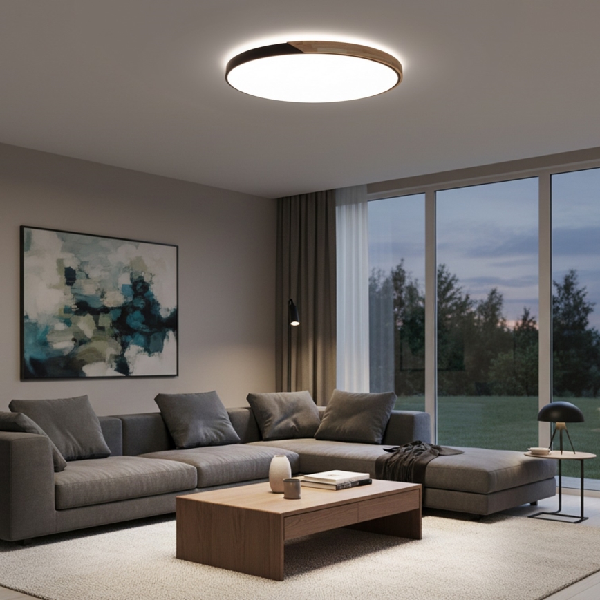 Brilagi - LED-dæmpbar loftlampe PILANA LED/72W/230V 3000-6500K eg/sort Ø 80 cm + fjernbetjening