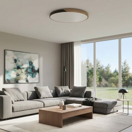 Brilagi - LED-dæmpbar loftlampe PILANA LED/72W/230V 3000-6500K eg/sort Ø 80 cm + fjernbetjening