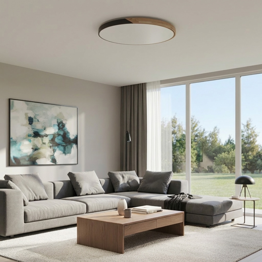 Brilagi - LED-dæmpbar loftlampe PILANA LED/72W/230V 3000-6500K eg/sort Ø 80 cm + fjernbetjening