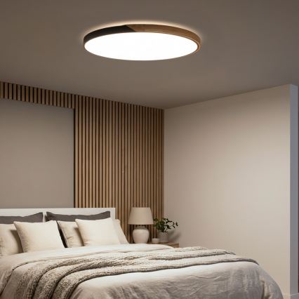 Brilagi - LED-dæmpbar loftlampe PILANA LED/72W/230V 3000-6500K eg/sort Ø 80 cm + fjernbetjening