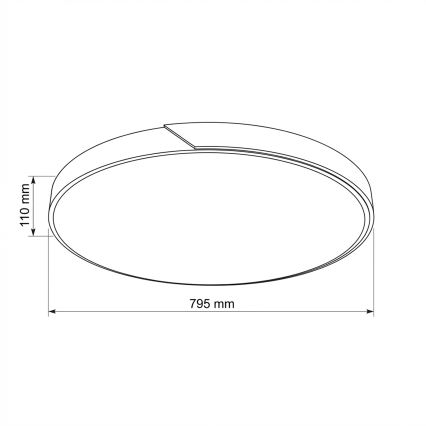 Brilagi - LED-dæmpbar loftlampe PILANA LED/72W/230V 3000-6500K eg/sort Ø 80 cm + fjernbetjening