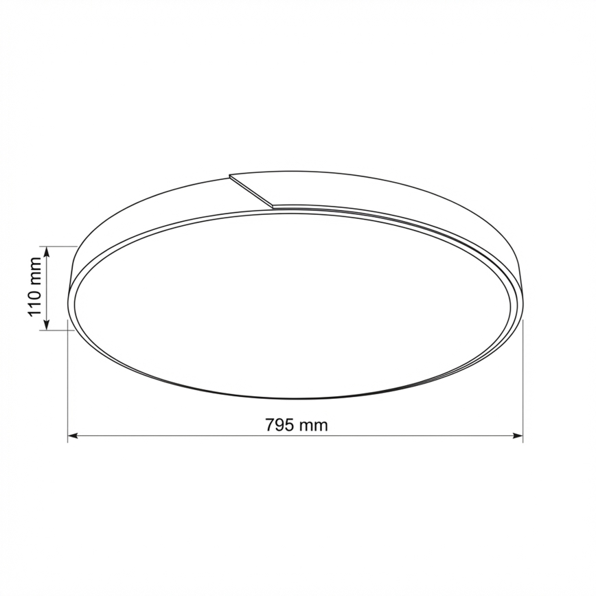 Brilagi - LED-dæmpbar loftlampe PILANA LED/72W/230V 3000-6500K eg/sort Ø 80 cm + fjernbetjening