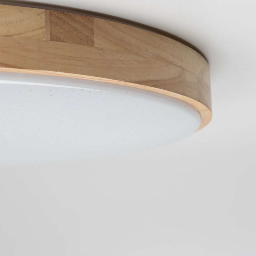 Brilagi - LED-dæmpbar loftlampe PINE LED/24W/230V træ Ø 42 cm 3000–6500 K + fjernbetjening