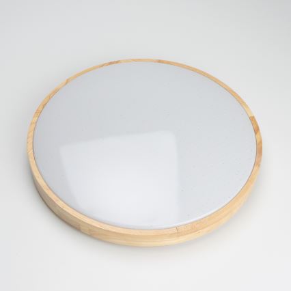 Brilagi - LED-dæmpbar loftlampe PINE LED/24W/230V træ Ø 42 cm 3000–6500 K + fjernbetjening