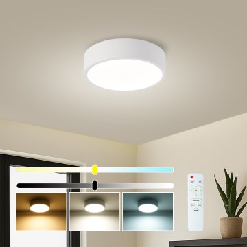 Brilagi - LED dæmpbar loftlampe POOL LED/18W/230V 3000-6000K 20 cm hvid + fjernbetjening