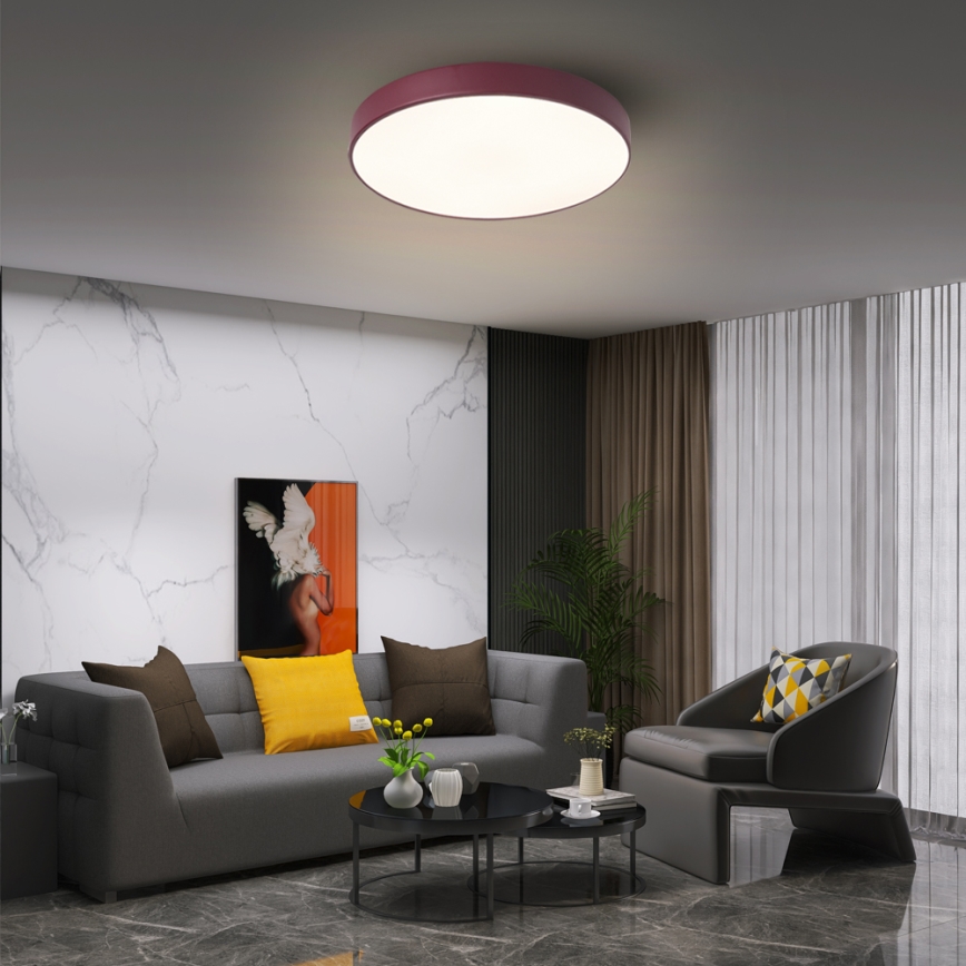 Brilagi - LED dæmpbar loftlampe POOL LED/36W/230V 3000-6000K Ø 30 cm bordeaux + fjernbetjening