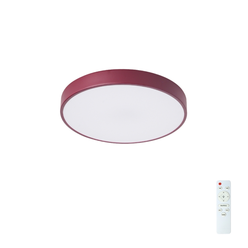 Brilagi - LED dæmpbar loftlampe POOL LED/36W/230V 3000-6000K Ø 30 cm bordeaux + fjernbetjening
