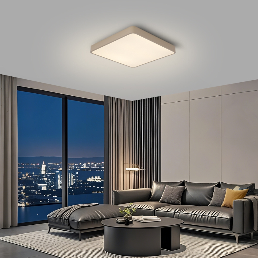 Brilagi - Dæmpbar LED-loftlampe POOL LED/36W/230V 3000-6000K 40x40 cm beige + fjernbetjening