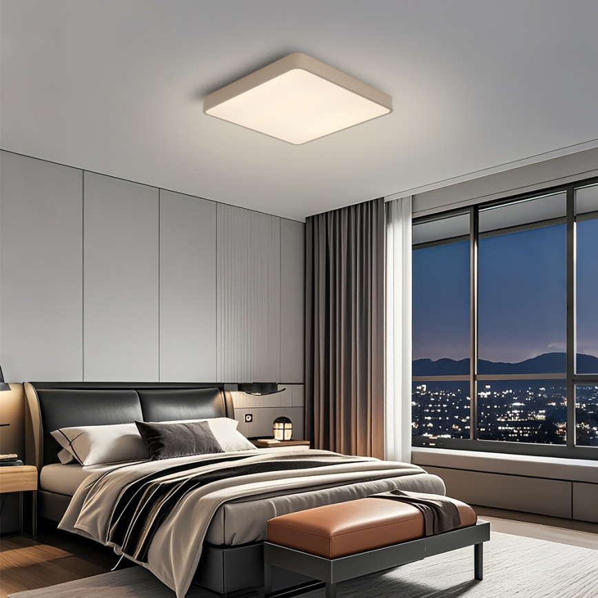 Brilagi - Dæmpbar LED-loftlampe POOL LED/36W/230V 3000-6000K 40x40 cm beige + fjernbetjening