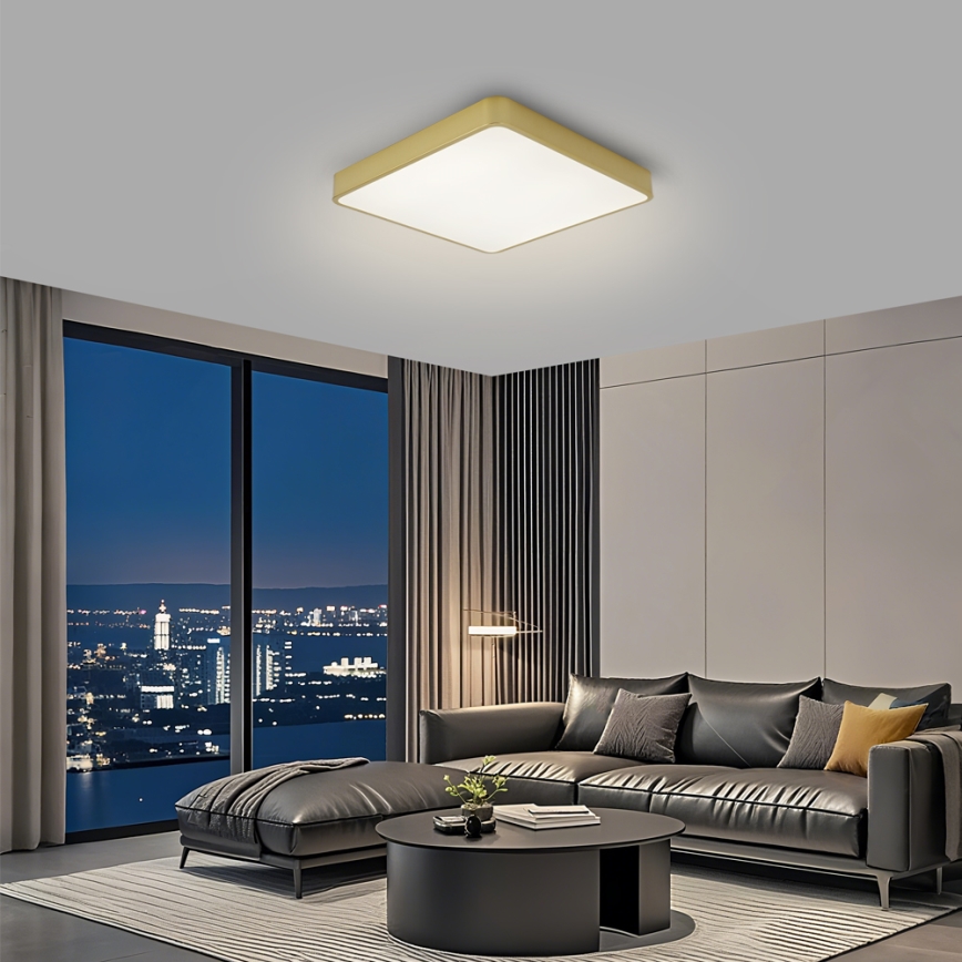 Brilagi - Dæmpbar LED-loftlampe POOL 36W/230V 3000-6000K 40x40 cm guld + fjernbetjening