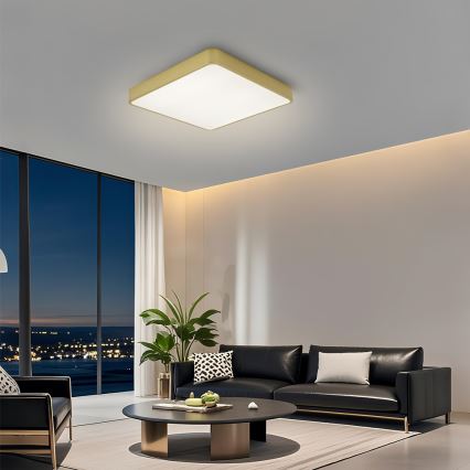 Brilagi - Dæmpbar LED-loftlampe POOL 36W/230V 3000-6000K 40x40 cm guld + fjernbetjening