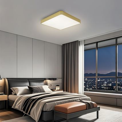 Brilagi - Dæmpbar LED-loftlampe POOL 36W/230V 3000-6000K 40x40 cm guld + fjernbetjening