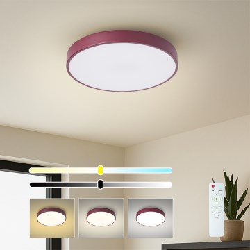 Brilagi - LED dæmpbar loftlampe POOL LED/36W/230V 3000-6000K Ø 30 cm bordeaux + fjernbetjening