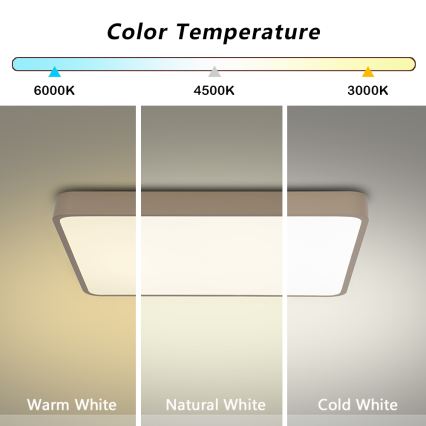 Brilagi - Dæmpbar LED-loftlampe POOL LED/48W/230V 3000-6000K 50x50 cm beige + fjernbetjening