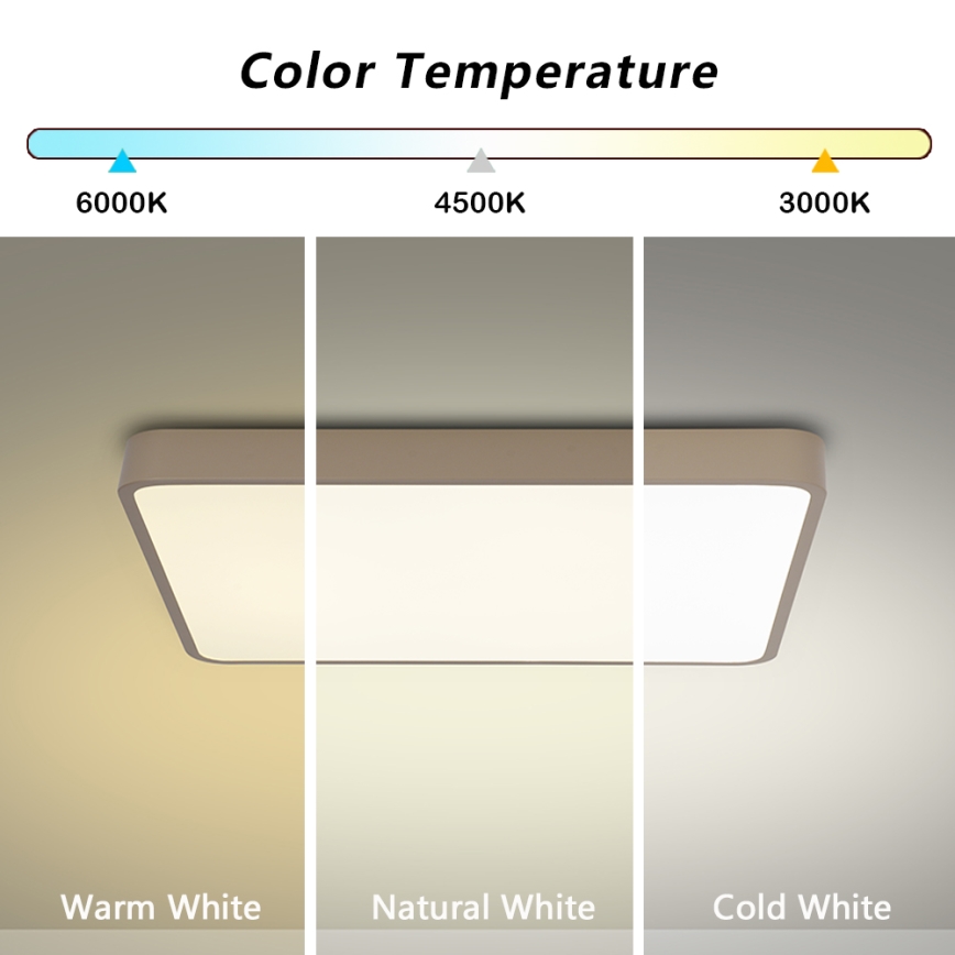 Brilagi - Dæmpbar LED-loftlampe POOL LED/48W/230V 3000-6000K 50x50 cm beige + fjernbetjening