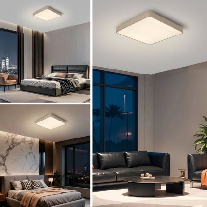 Brilagi - Dæmpbar LED-loftlampe POOL LED/48W/230V 3000-6000K 50x50 cm beige + fjernbetjening