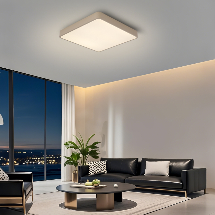 Brilagi - Dæmpbar LED-loftlampe POOL LED/48W/230V 3000-6000K 50x50 cm beige + fjernbetjening