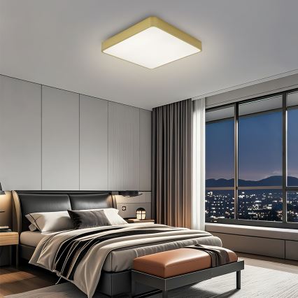 Brilagi - LED-dæmpbart loftarmatur POOL LED/48W/230V 3000-6000K 50x50 cm guld + fjernbetjening